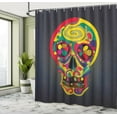 thumbnail image 5 of Ambesonne Skull Shower Curtain, Colorful Skeletons Flowers, 69"Wx75"L, Multicolor, 5 of 5