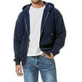 thumbnail image 4 of Mohiass Mens Hoodies Zip Up Long Sleeve Fleece Crewneck Sweatshirts Fall Baggy Athletic Fashion Hoodie with Pockets Navy M, 4 of 4