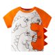 thumbnail image 1 of Gibobby Blusa Niños Camisetas de cuello redondo de manga corta con dinosaurio de dibujos animados para niños pequeños y bebés, camisetas, ropa para niños(Anaranjado, 3-4 Años), 1 of 5