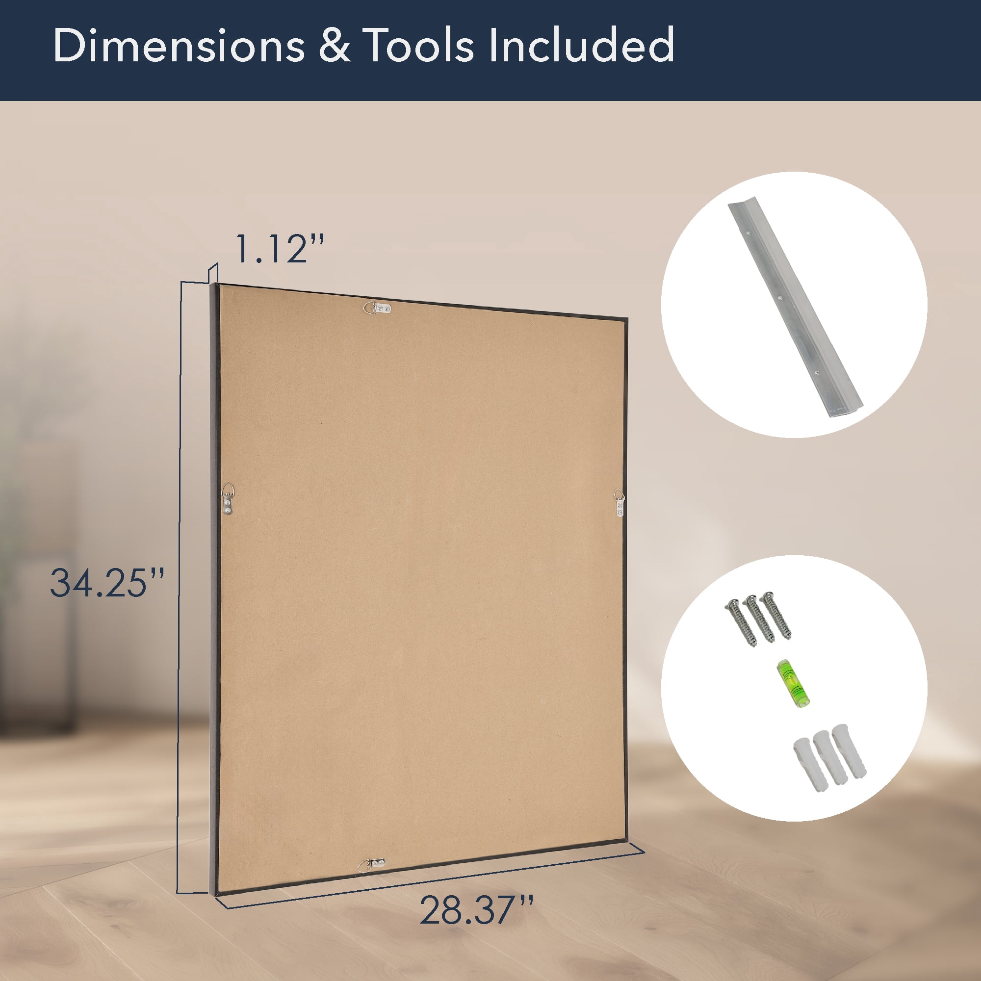 Head West Espresso PS Rectangular Framed Beveled Accent Wall Vanity Mirror - 28.5" x 34.5"
