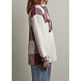 thumbnail image 3 of Chouyatou Women's Flannel Button Down Fleece Jacket Fall Fuzzy Plaid Blouse Jacket Winter Lightweight Coats, 3 of 4