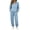 Light Blue, variant on MexChoioe Womens Soft Solid Color 2 Piece Tracksuit Stand Collar Full Zip Sweatshirt and Jogger Pants Streetwear Sports Outfit Set for Womens