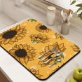 thumbnail image 3 of 2 Pack Washable Rubber Sunflower Cute Floral Dish Drying Mats for Kitchen Counter Home Large Coffee Bar Pad Accessories and Decor for Utensils Stemware (2pcs 18''x24''+19.5''x12''), 3 of 6