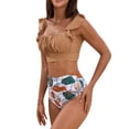 thumbnail image 1 of WEAIXIMIUNG Bikini Fendu à Volants Décontracté pour Femmes m, 1 of 8