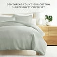 thumbnail image 6 of Green Mist Vintage Washed 3 Piece Cotton Duvet Cover Set, Twin/TwinXL, by Noble Linens, 6 of 6