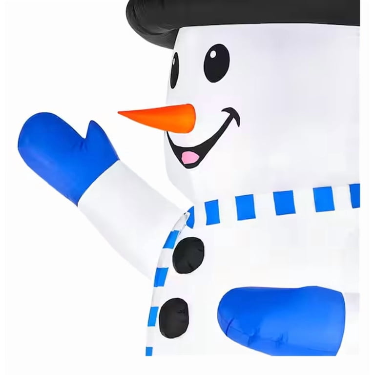 Gemmy 9-FT Giant-Sized LED Snowman in Top Hat & Blue Scarf