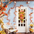 thumbnail image 4 of WBQ  Fall Wreath for Front Door, Autumn Artificial Wreath with Pumpkin, Sunflowers, Maple Leaves, Berries, Ideal for Halloween Thanksgiving Home Decoration, 4 of 6