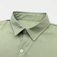thumbnail image 4 of COSFO Beach Mens Button Down Shirts Short Sleeve Casual Shirt Solid Collared Summer Relaxed Fit Mens Shirts L, 4 of 9