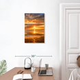 thumbnail image 3 of Elephant Stock Sunset Over The Beach Wall Art - Vertical Canvas Wall Art - Living Room Wall Decor - Beach Canvas - Orange And Blue Decor By Adrian Campfield - 16" x 24", 3 of 8