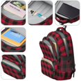 thumbnail image 4 of Red and Black Checkered Pattern Backpack for School, Cute School Bag with Adjustable Shoulder Straps and Padded Back, 16.9"x12.6"x5.9", 4 of 5