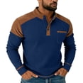 thumbnail image 3 of Men's Solid Color Long-Sleeved Stand-Up Collar Button-Up with Fake Pocket Patchwork Jacket, Classic Soft Fabric with Zipper Pocket for Outdoor Work Sports, 3 of 8