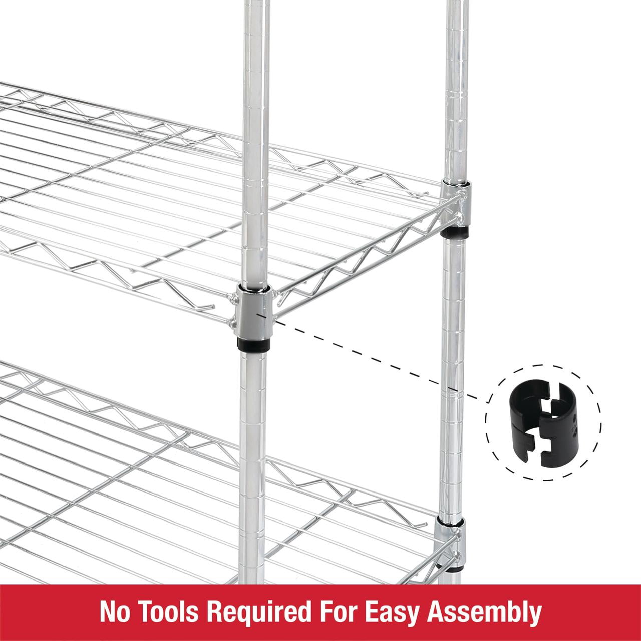 Rubbermaid 3-Tier Heavy Duty Chrome Wire Shelving Unit, 450lb Capacity