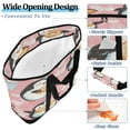 thumbnail image 5 of WOBOGO Dessert Penguin Pink Pattern Tote Cooler Bag Fold Flat Insulated Shopping Bag With Zipper For Work Picnic Beach Use 18×6.7×24in, 5 of 8