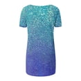 thumbnail image 4 of LYXSSBYX Plus Size Shirts for Women Women's Fashion Gradient Printed Blouse V-neck Short Sleeve Loose T-shirt Tops, 4 of 5