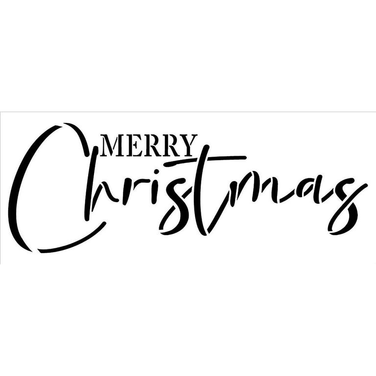 Merry Christmas Stencil by StudioR12, DIY Holiday Home Decor, Rustic  Farmhouse Christmas Cursive Script Word Art, Craft & Paint Wood Sign, Reusable Mylar Template
