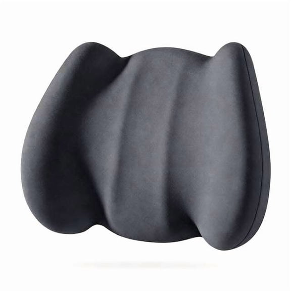 KINGWOLF Car Back Cushion Ergonomic Lumbar Support Posture Corrector Universal Fit Gray