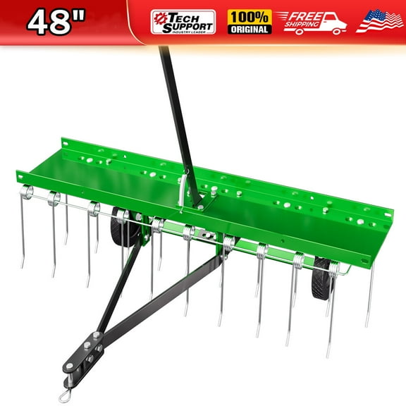 Tow Behind Dethatcher 48"Lawn Dethatcher Rake Grass Sweeper ATV Mower w/24 Tines