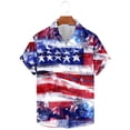 thumbnail image 4 of TMOYZQ Men's American Flag Patriotic Bowling Shirts 4th of July Casual Short Sleeve Button Down Golf Shirts Summer Beach Hawaiian Shirts with Pockets, 4 of 5