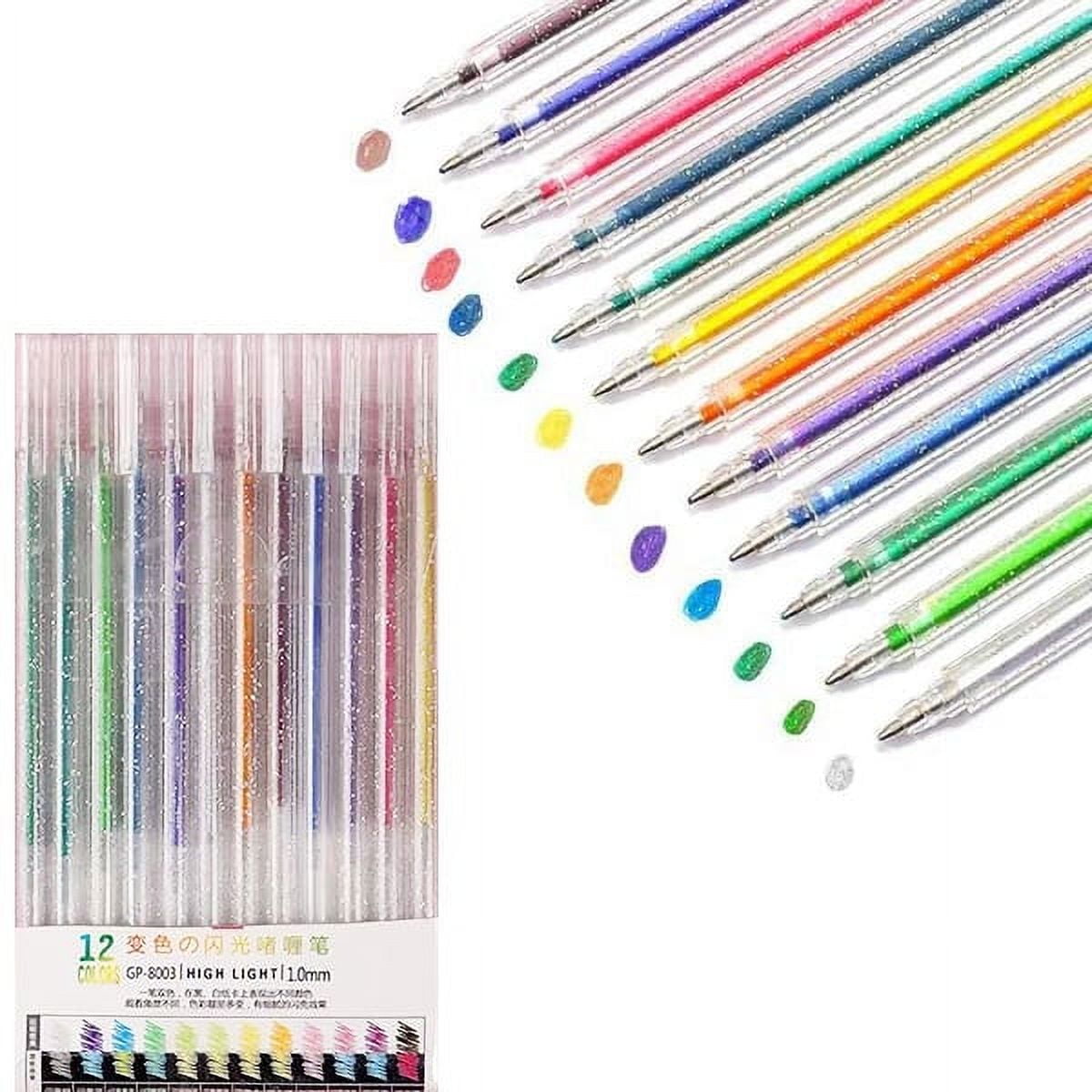 Cagogo 3Pcs Glitter Gel Pen, Colorful Fluorescent Gel Ink Pen, 8 Pack Color Changing Sparkle Pens, Smooth Writing Teen Study Supplies, Art Craft Coloring Book Pens forKidsAdults