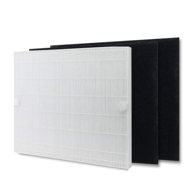 3Pcs Air Purifier Replace HEPA & Carbon Filter Set AP1512HH Fit for -1512HH 1512,1 * Hepa Filter 2 * Activated carbon filter,white & black