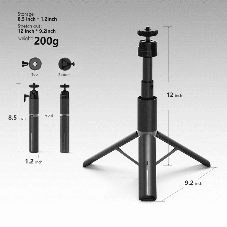 WEWATCH Projector Tripod Stand, Lightweight, Compact, Aluminum Alloy, 360°  Ball Head for Projectors, Cell Phone, IP Camera and Webcam, PS101 