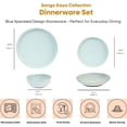 thumbnail image 3 of Sango Kaya 16-Piece Ceramic Dinnerware Set with Round Plates and Bowls, Blue, Service for 4, 3 of 15