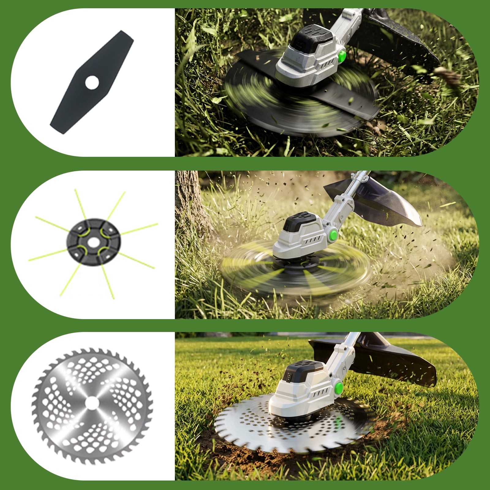 KingFurt 21V Cordless Electric Weed Wacker, 9-12 Inch String Trimmer , Lightweight Grass Trimmer for Lawn Trimming/Edging with 2X 2.0 Ah Battery and Charger