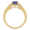 thumbnail image 4 of Clara Pucci 14K Yellow Gold 1.33ct Tanzanite Halo Ring for Women, 4 of 8