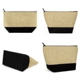 thumbnail image 3 of Muka 6 Pack Two Tone Linen Makeup Bag, Blank DIY Craft Bag, 9 x 5-1/2 x 3-1/2 Inch, 3 of 7