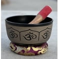 thumbnail image 1 of DharmaObjects Yoga Meditation 6 Inches OM Mantra Singing Bowl/Pad/Mallet Gift Set (Black), 1 of 4