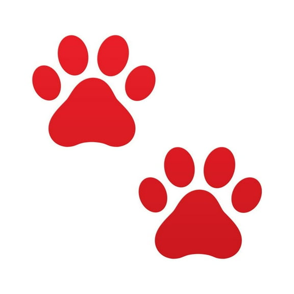FINCIBO 3" x 3" Vinyl Decor Decal Sticker Removable For Notebook, Ipad, Car - Set of 2 Red Paw Dog