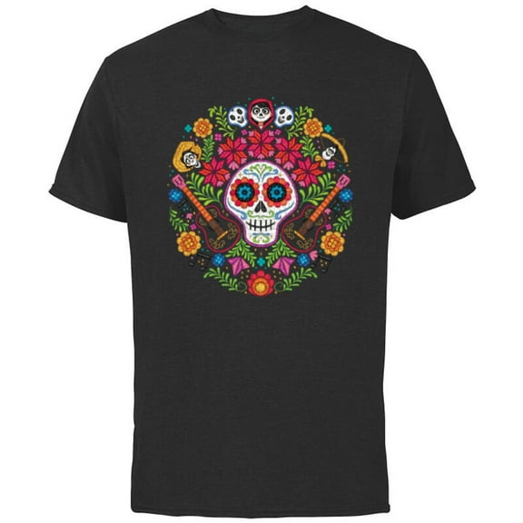 Disney PIXAR Coco Land of the Dead - Short Sleeve Cotton T-Shirt for Adults - Customized-Charcoal
