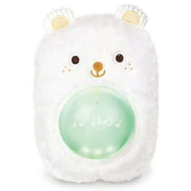 Hape: My Music Pal - Huggy Bobo - White Plush Bear Animal Sound Machine, 5 Natural Sounds, 5 Lullabies, Auto Shut Off, Infant, Baby, Toddler Ages 0mo 