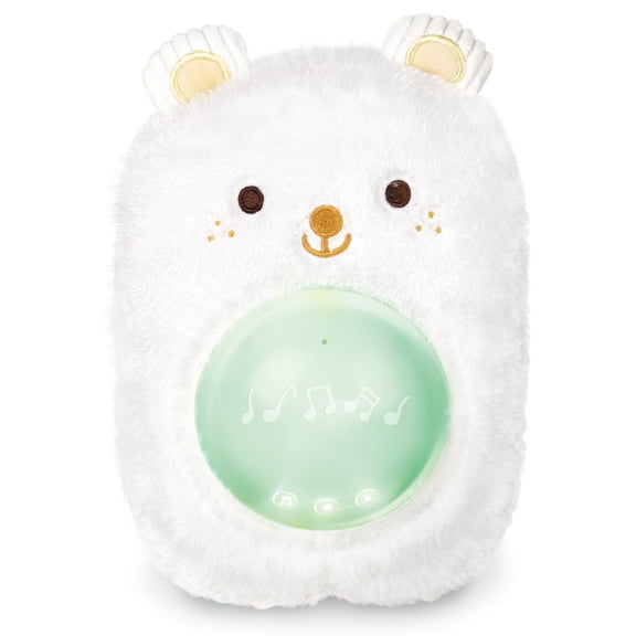 Hape: My Music Pal - Huggy Bobo - White Plush Bear Animal Sound Machine, 5 Natural Sounds, 5 Lullabies, Auto Shut Off, Infant, Baby, Toddler Ages 0mo 