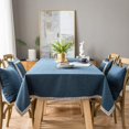 thumbnail image 1 of Cotton Thread Wrinkle-Free Table Cover Waterproof Table Cloth for Kitchen Table Party Decoration Pure blue 90x90cm, 1 of 7