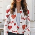 thumbnail image 5 of Heart Cardigan Sweater for Women Oversized Valentine's Day Cardigan Cute Love Print Open Front Knit Sweaters Coat, 5 of 6