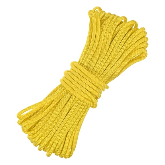 Uxcell 4 MM 49FT Guyline Camping Paracord [1PCS] - 7 strands Cord 550LB for Camping Tents and Tarps [Yellow]