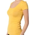 thumbnail image 2 of Essential Basic Scoop Neck Short Sleeve Tee for Women Tshirt - Junior to Plus Sizes, 2 of 3