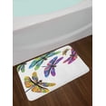 thumbnail image 2 of Dragonfly Bath Mat, Sixties Inspired Colorful Wings Spring Woodland Animals Pattern Wildlife Elements, Plush Bathroom Decor Mat with Non Slip Backing, 29.5" X 17.5", Multicolor, by Ambesonne, 2 of 2