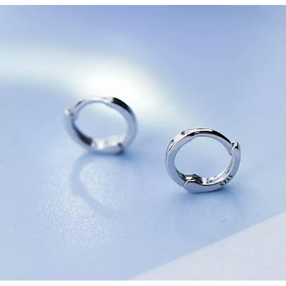 K-KED Elegant 925 Sterling Silver Hoop Earrings for Women Men Delicate Jewelry 8 MM