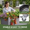 thumbnail image 4 of Uforic Mobile Raised Garden Bed 42.5x17.3x35.4 in, Elevated Plastic Planter Box with Drain Plug, Storage Shelf & Wheels, Light Brown, 4 of 8