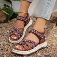 thumbnail image 6 of Women's Summer New Plus-size Ethnic Style Casual Fashion Wedge Sandals Summer Sandals Khaki 37, 6 of 8