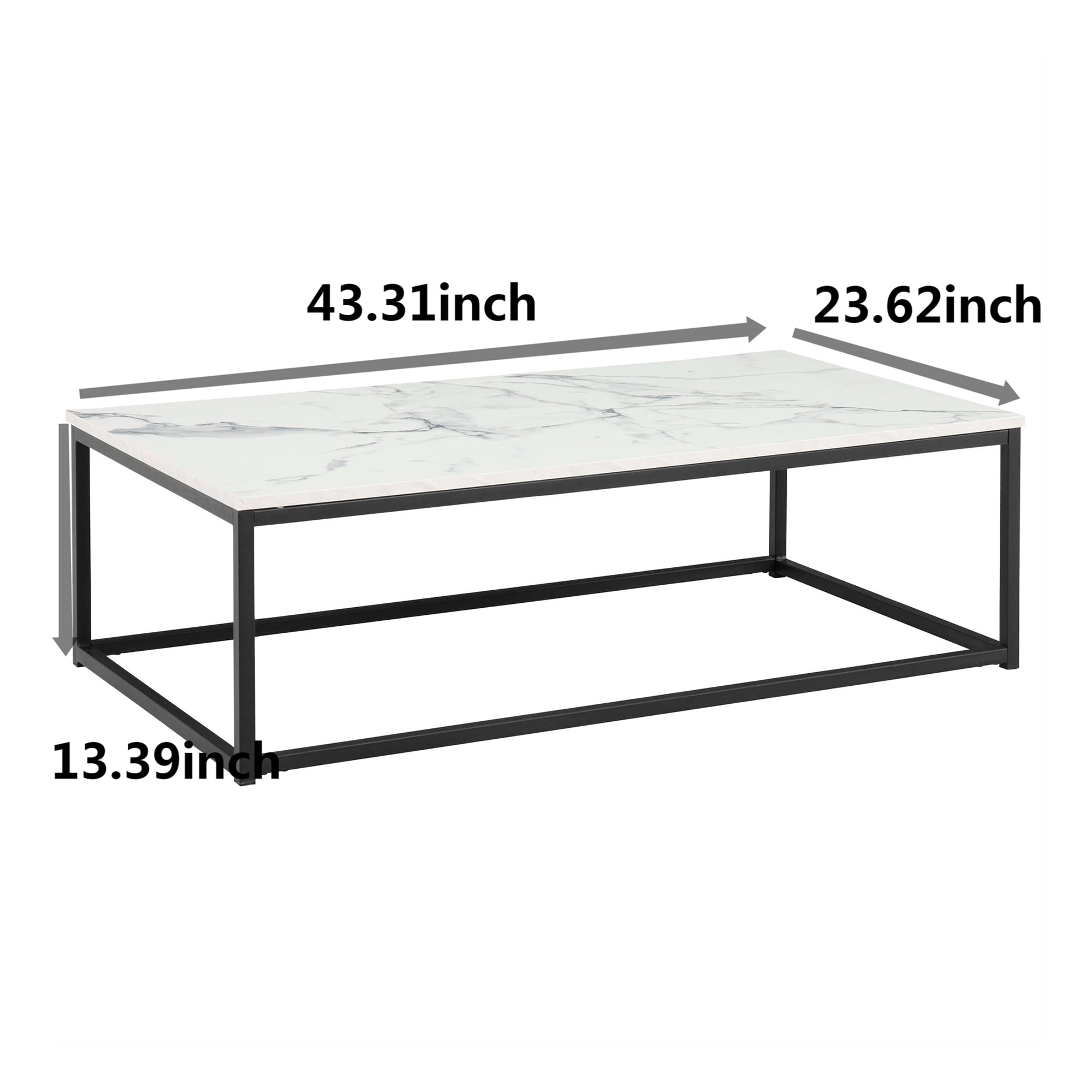 Kadyn Coffee Table, Rectangle MDF Coffee Table for Kitchen, Restaurant, Sofa Center Table for Living Room, White Kadyn Coffee Table, Rectangle MDF Coffee Table for Kitchen, Restaurant, Sofa Center Table for Living Room, White
