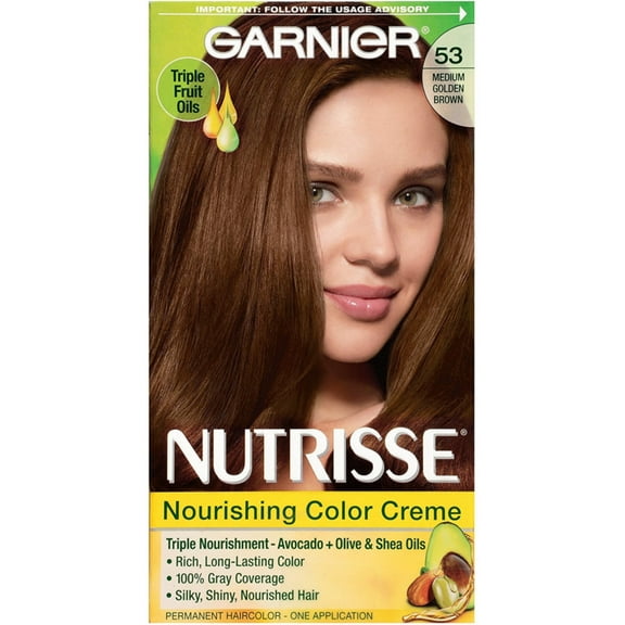 Garnier Nutrisse Hair Color, 53 Medium Golden Brown, 1 Each