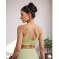 thumbnail image 4 of High Impact Sports ,Racerback Running Bra Workout Crop Tank Tops Longline Sports Bra Push Up Light green S, 4 of 8