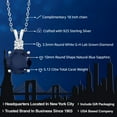 thumbnail image 2 of Gem Stone King 925 Sterling Silver Blue Sapphire and White Lab Grown Diamond Pendant Necklace for Women (5.12 Cttw, Gemstone September Birthstone, Round 10MM, with 18 inch Chain), 2 of 5