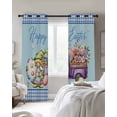 thumbnail image 3 of Easter Blackout Curtains 84 Inches Long, Gnomes Colorful Dots Eggs Truck Flowers Blue Plaid Thermal Insulated Black Out Curtains, Darkening Window Curtain for Bedroom Living Room 42"x84" 2 Panels, 3 of 9