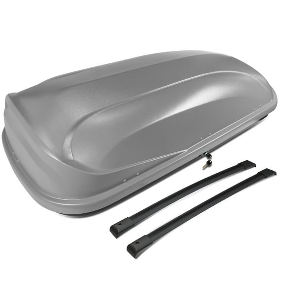 DNA Motoring PT-ZTL-8094-GY For 2003 to 2008 Honda Pilot Pair Aluminum Roof Rail Corss Bar Top Waterproof Cargo Box Luggage Carrier w/Lock Keys 04 05 06 07 (Grey)