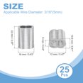 thumbnail image 2 of Uxcell Aluminum Crimping Loop Sleeve Double Hole Cable Ferrule for Wire Rope 3/16"(5mm), 2 of 7