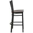thumbnail image 2 of HERCULES Series Black Grid Back Metal Restaurant Barstool - Walnut Wood Seat, 2 of 6